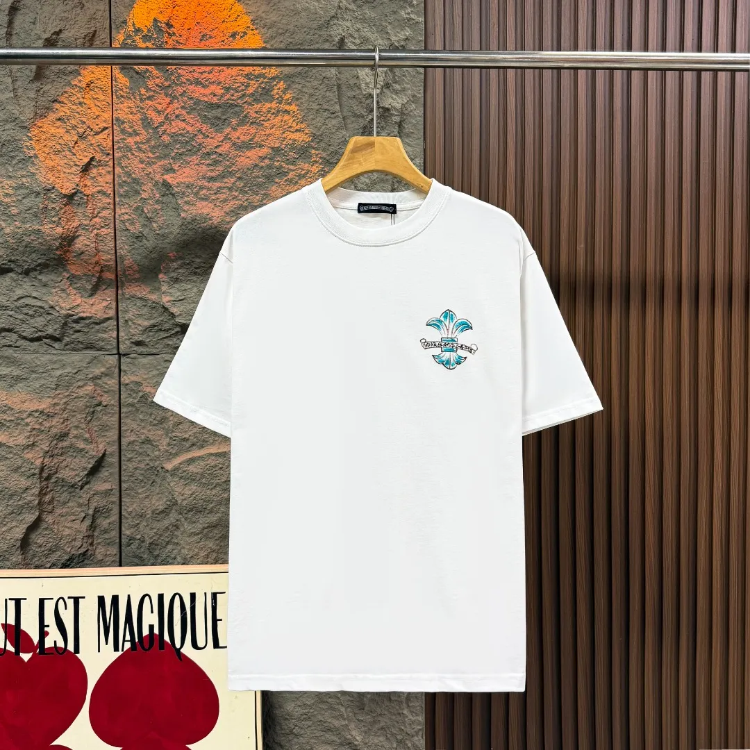 P170 Chrome Hearts* Chrome Hearts are made of 320g double yarn fabric, 1*1 Solona rib, imported digital front and rear white ink direct injection, loose version, same style for men and women. Color: Black White Size: XS S M L